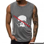 iYYVV Mens Skull Printed Sports Vest Striped Splice Large Open-Forked Male Tank Tops Gray B07QHG2Y6P